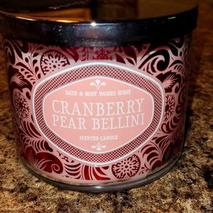 Bath & Body Works Cranberry Pear Bellini 3 Wick Scented Candle